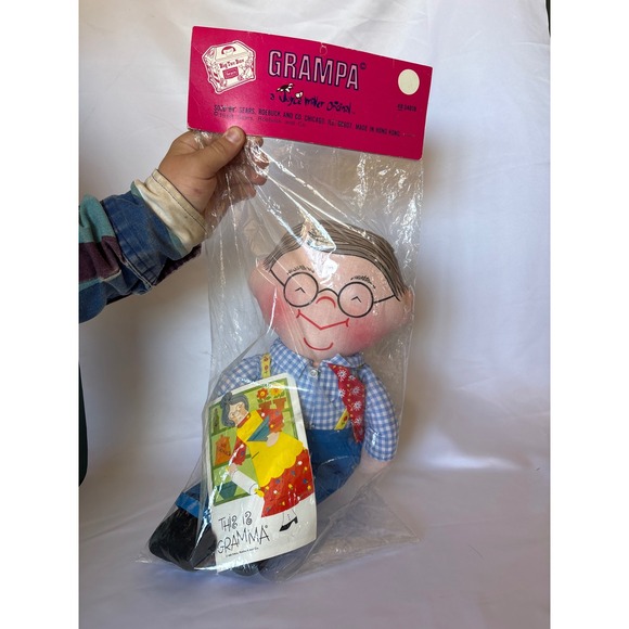 Vintage 1968 Joyce Miller Sears Gramma Grampa Cloth Dolls NIB Sealed - Picture 2 of 11